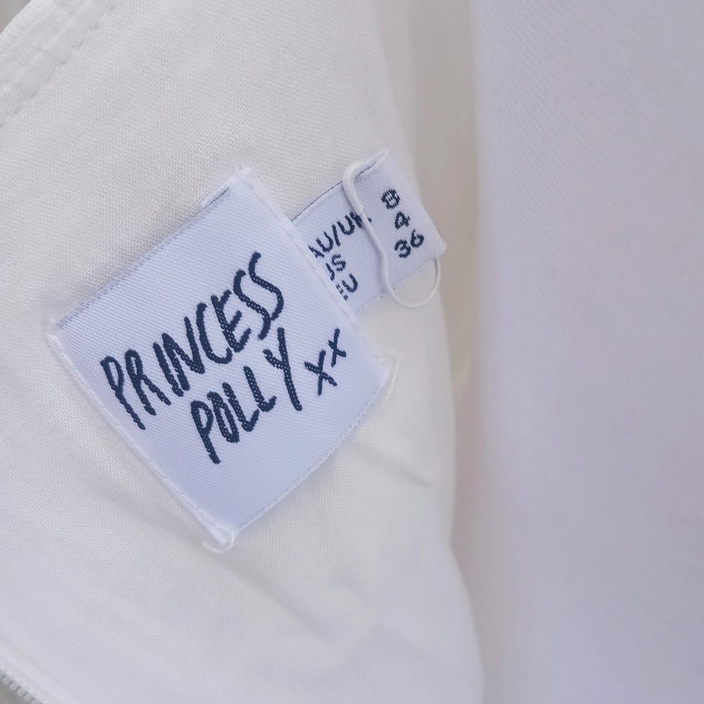 Princess Polly White Tier Tassel Dress Size 2 - Picture 5 of 7